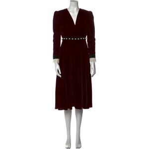 Philosophy Di Lorenzo Serafini Purple Acetate V-Neck Midi Length Dress Size 2